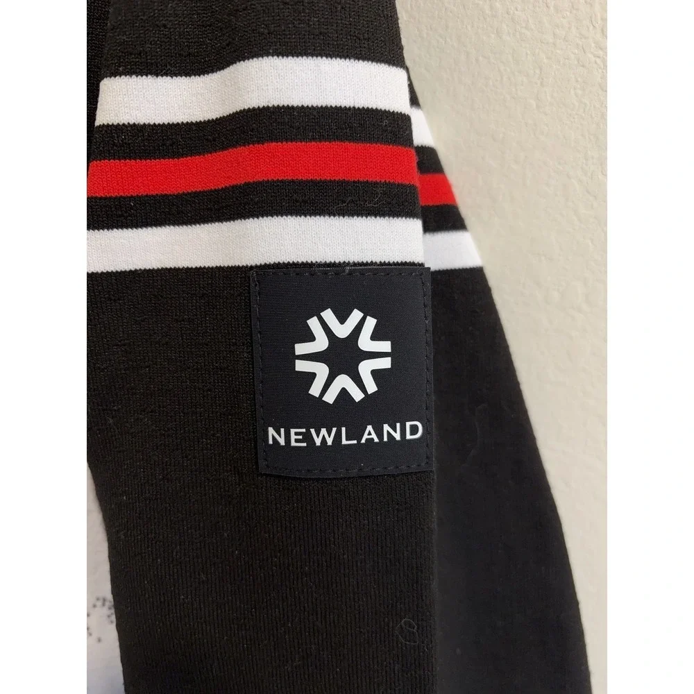 NEWLAND Men's Ski Sweater Sz. M Skier Made Italy Quarter Zip Black‎